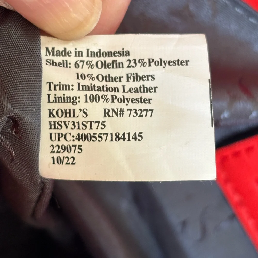 Simply Vera Wang Stylish Red and Tan Women's Bag - Picture 13 of 16